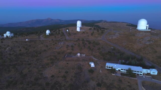 Aerial view of the Calar Alto astronomical observatory (CAHA), Almer&iacute;a, Andalusia, Spain
