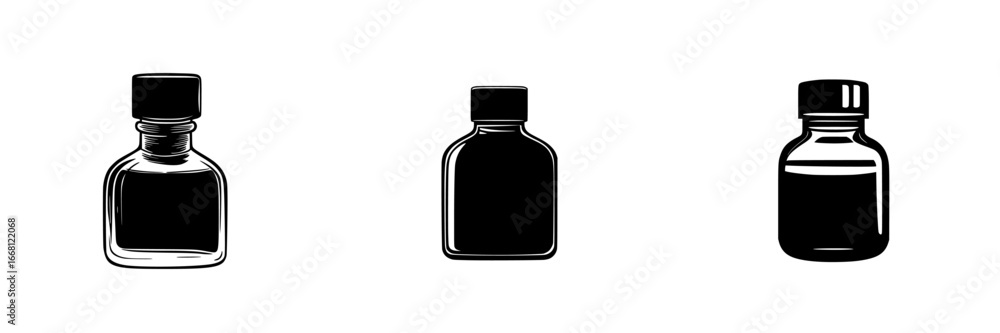 Poster bottles of various shapes and sizes displayed against a white background highlighting their clear an