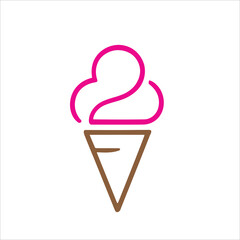 Minimalist Ice Cream Cone Icon