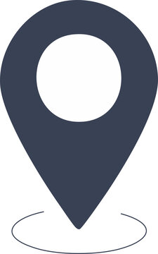 Minimalist Dark Grey Location Pin Icon with Base Ripple - Map Marker & Navigation Symbol