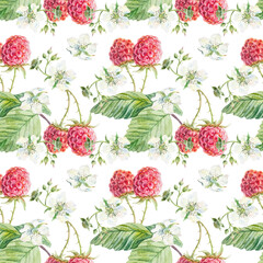 raspberry, berry, fruit, leaf, food, fresh, ripe, summer, sweet, healthy, juicy, watercolor, isolated, natural, organic, plant, illustration, set, red, vitamin, dessert, vegetarian, harvest, botanical