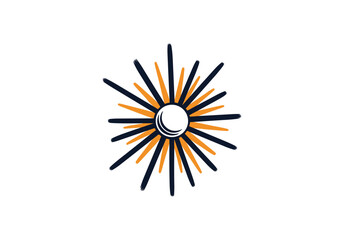 Obraz premium Radiant exploding star burst with inner sphere and outward rays illustrating energy and light