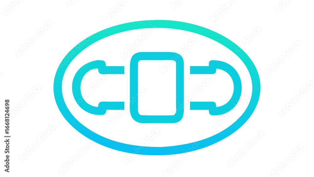 Aufkleber abstract modern gradient logo design featuring a stylized representation of a mobile phone connected