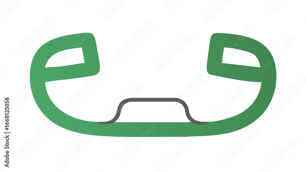 Poster abstract green curved shapes with a gray curved line in the center against a black background creati