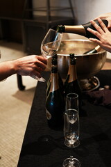 Champagne served during event
