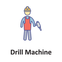 Drill machine Vector Icon which can easily modify or edit