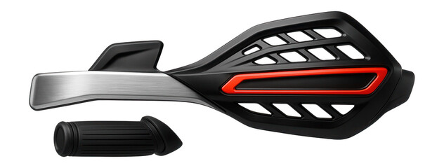 Obraz premium Dirt bike handguards with aluminum backbone and vented design