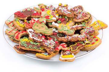 Homemade cookies on a white background
