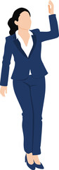 片手を上げるビジネスウーマンのイラスト