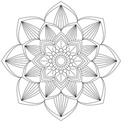 Leaf Flower Petal Coloring Mandala Art Simple Graphic Shape Vector Floral Oriental Outline Vintage Decorative Elements Pattern Illustration Islam Arabic Indian Turkish Mystic Religion Morals Lotus