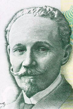 Slobodan Jovanovic a closeup portrait from Serbian Dinar
