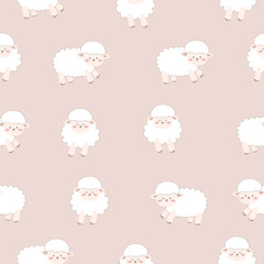 sheep  seamless pattern , vector , illustration