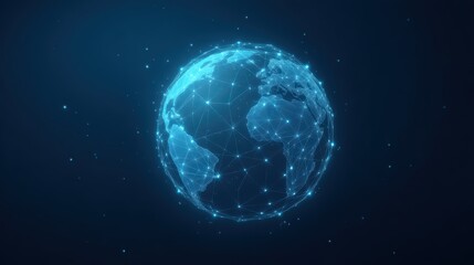 Digital Globe with Connected Nodes Illustrating Global Data Network and Technology Concept