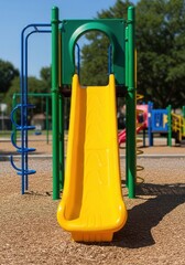 Vibrant playground slide with vivid colors enhances outdoor play spaces