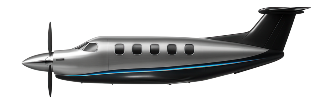 Wide-fuselage turboprop with large oval windows and extended tail section