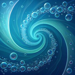 Vortex of bubbles blues cyan