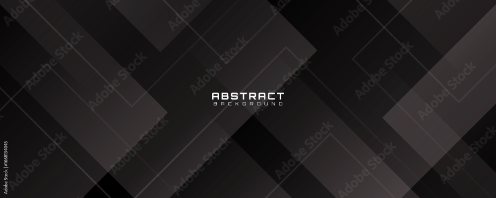 Poster 3d black abstract background overlap layer on dark space with random squares effect decoration. mode