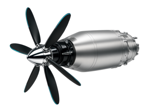 Variable-pitch turboprop engine with adjustable blade angles and streamlined casing