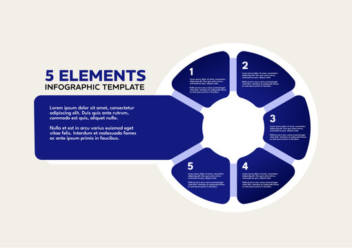 5 elements infographic template - vector illustration
