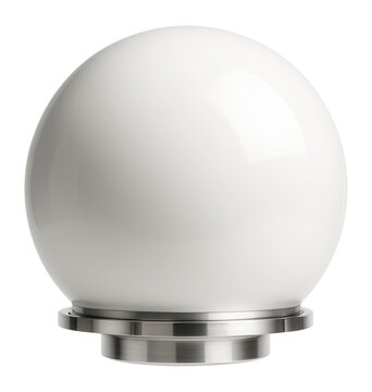 Weather radar dome with spherical, white radome and mounting flange