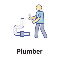 Plumber Vector Icon which can easily modify or edit