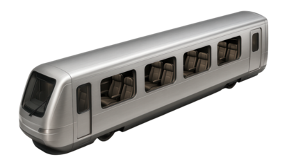 Express train carriage with compact seating and visible luggage storage compartments