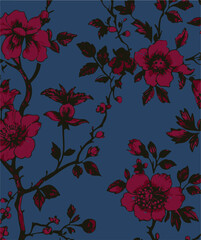 abstract, vector, monochrome, big flowers, all over textiles design, illustration digital image can be used for wrapping paper