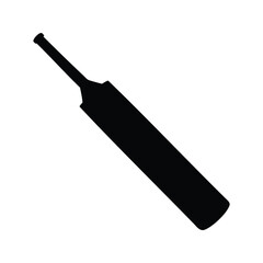 Black silhouette illustration of a cricket bat isolated on white background, cricket bat (13) illustration silhouette