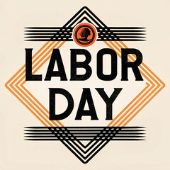  Illustration of a vintage stencil typography of Labor Day.