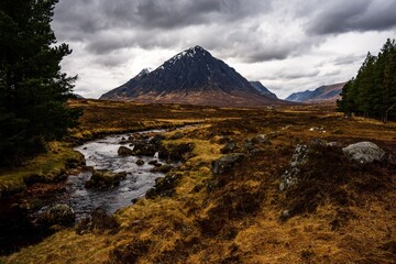 Scenic view of Buachaille Etive Mor