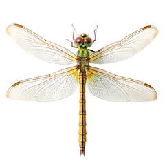 A beautiful dragonfly insect with transparent wings isolated on a transparent background png