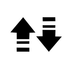 black up and down arrows icon on white background