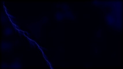 Electric blue lightning bolt striking diagonally across a dark navy blue background with subtle bokeh effects
