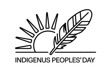 Vibrant Logo Design Featuring a Feather and Sun for Indigenous Pool Day