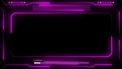 Intense Neon Pink Futuristic Digital Frame with Progress Bar image photo