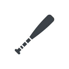 A black baseball bat on a white background