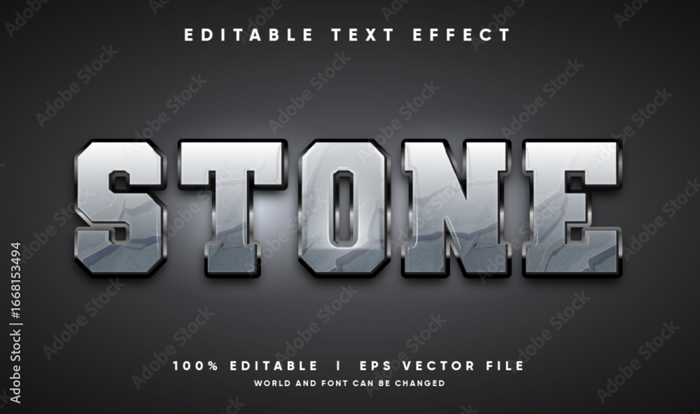 Poster stone 3d vector text effect with modern style