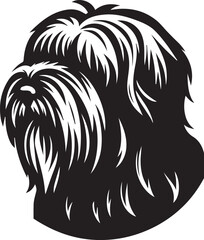 Briard Dog vector in black and white