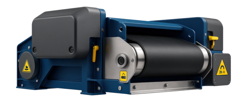 Eddy current separator with a modular design and interchangeable magnetic components for flexible sorting in scrap yards