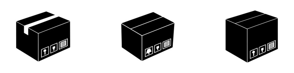 cardboard boxes silhouettes with barcodes, symbolizing shipping and delivery 