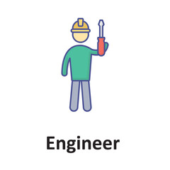 Engineer Vector Icon which can easily modify or edit