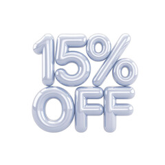 15% Off Sale - Shiny Balloon Letters Discount Promotion