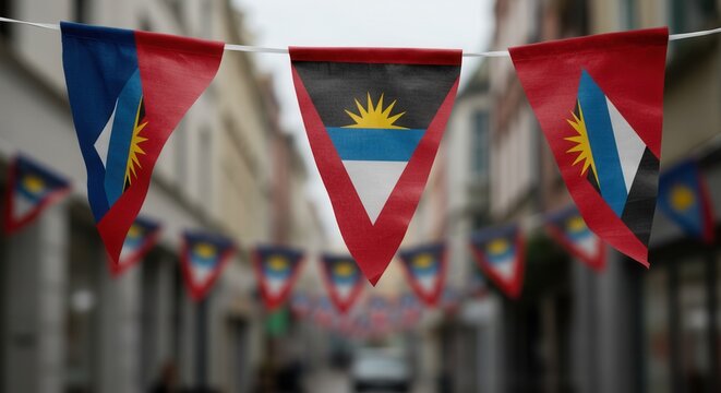 Antigua and Barbuda Independence Day Celebration with Flag Bunting