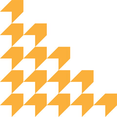 Geometric Chevron Composition in Orange and White