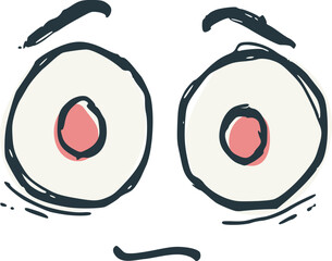 Design of scared expression face