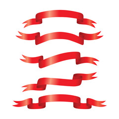 Obraz premium Collection of vintage red ribbons 