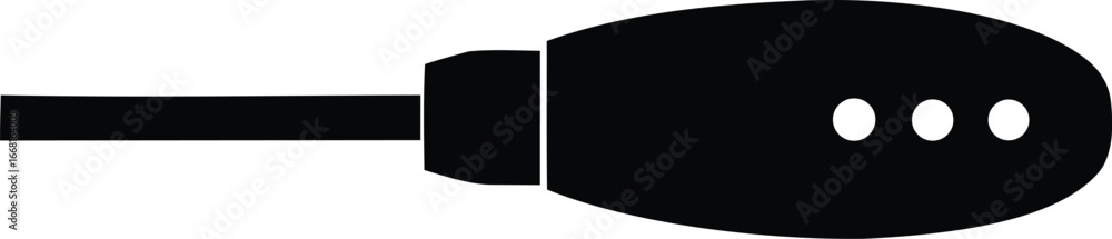 Poster abstract black bar with rounded ends and white dots symbolizing a connected component or data struct