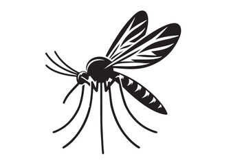 mosquito logo silhouette vector, vector black silhouette of a mosquito, gnat silhouette, mosquito silhouette vector illustration, dangerous mosquito logo silhouette vector on white background.
