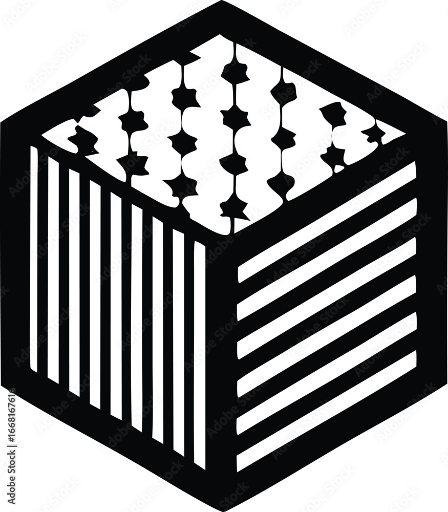 Aufkleber abstract geometric cube with american flag inspired patterns for patriotic design and branding conce