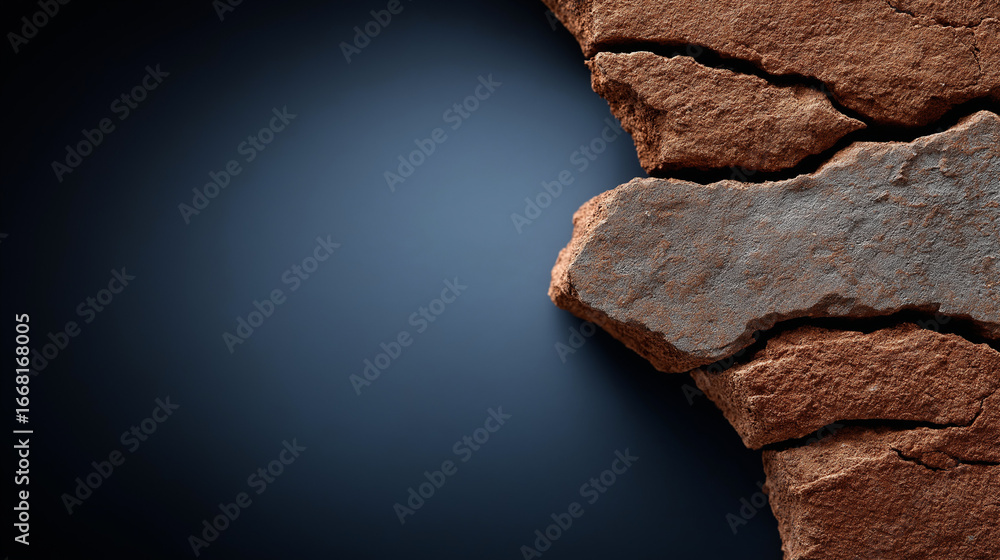 Poster cracked brickwork: a starkly beautiful display of weathered brick, rendered in stunning detail, show